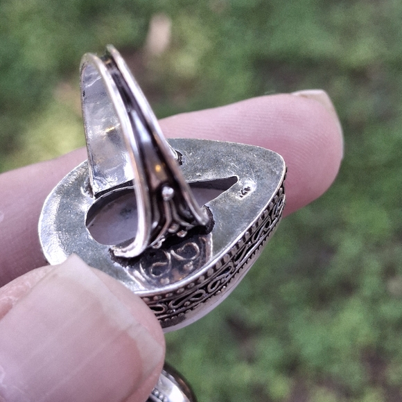 New Rainbow Moonstone 925 Silver Ring. - Picture 11 of 12